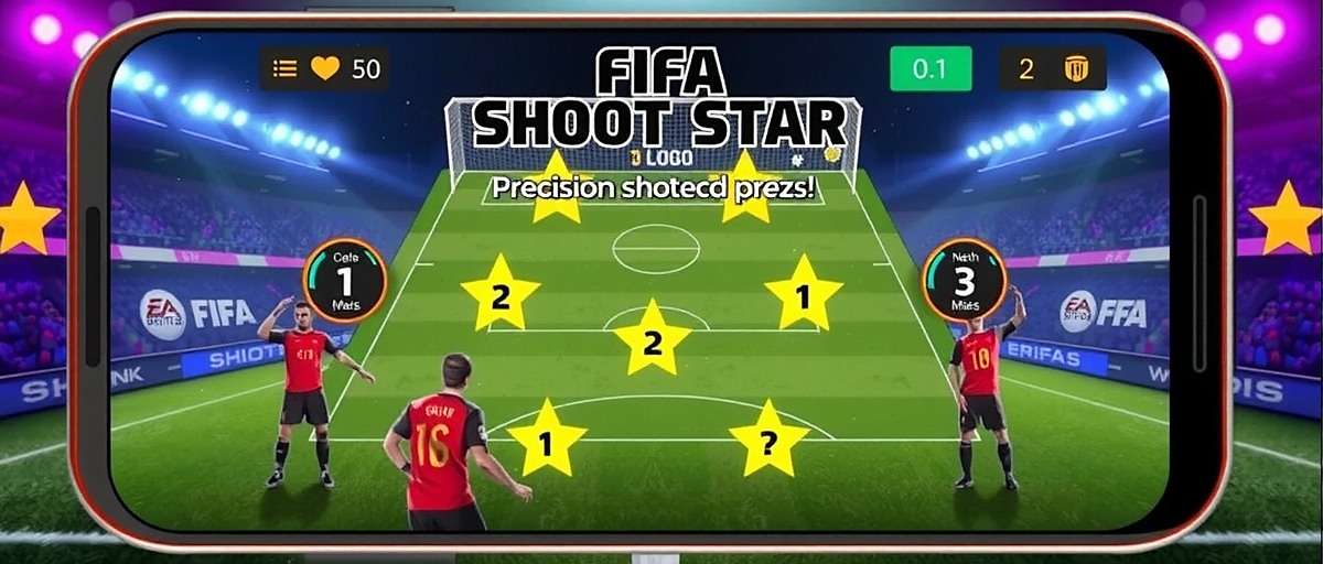 FIFA Mobile Shoot Star - Precision Shooting Mechanic FIFA Mobile Shoot Star showing the precision shooting interface